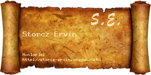 Storcz Ervin névjegykártya