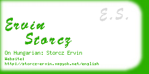 ervin storcz business card